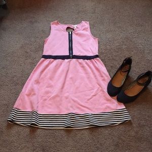 Pink/ navy blue striped dress!